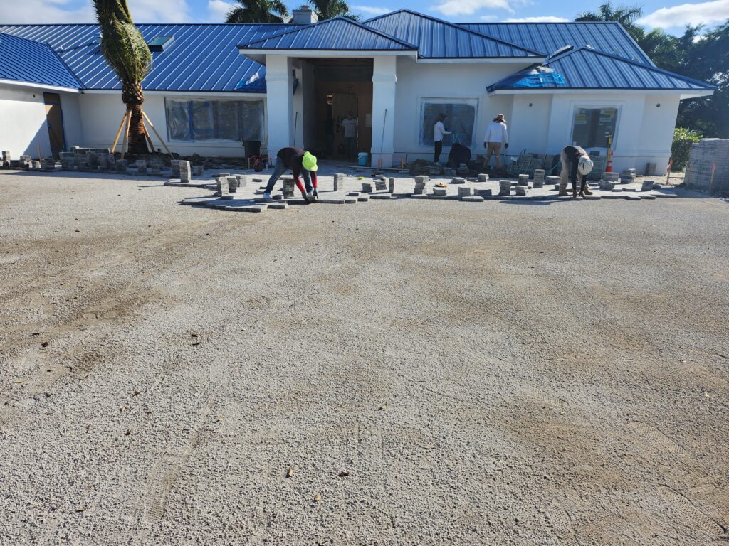A proper base prepared for paver installation