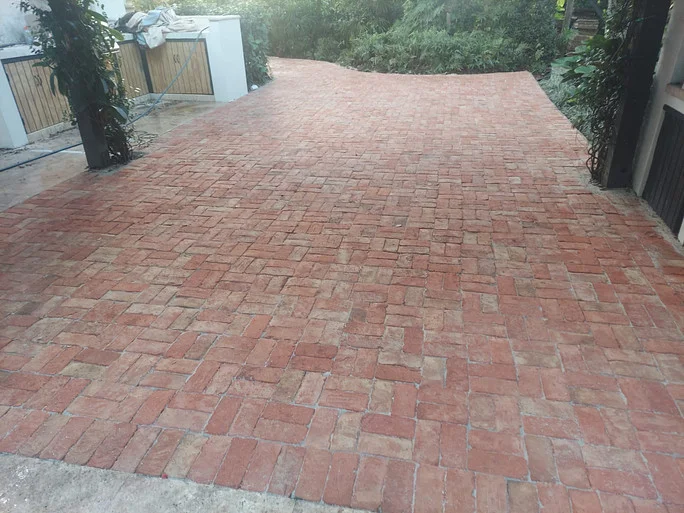 Front yard paver installs of clay in Palm Beach County, FL