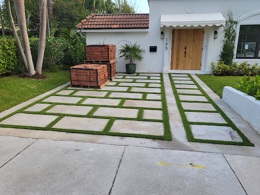 A driveway completed by cast concrete paver installers