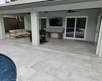 Patio paver installation in Boca Raton, Florida