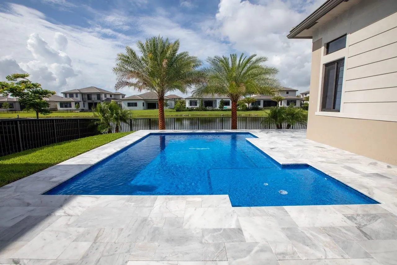 A brick patio in Palm Beach County, Florida, installed by paver contractors